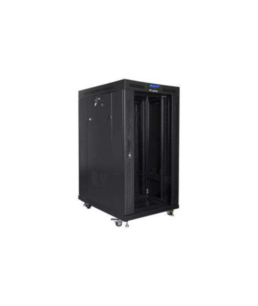 Lanberg Rack cabinet 19" free-standing 22U/800x1000 (flat pack) with glass door lCD V2, black | Lanberg Lanberg Rack cabinet 19" free-standing 22U/800x1000 (flat pack) with glass door lCD V2, black | Lanberg
