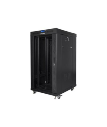 Lanbger Rack cabinet 19" free-standing 22U/800x800 (flat pack) with glass door lCD V2, black | Lanberg