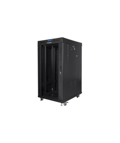 Lanbger Rack cabinet 19" free-standing 22U/800x800 (flat pack) with glass door lCD V2, black | Lanberg