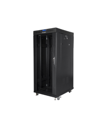Lanberg Rack cabinet 19" free-standing 27U/600x800 (flat pack) with glass door lCD V2, black | Lanberg