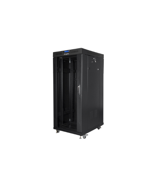 Lanberg Rack cabinet 19" free-standing 27U/600x800 (flat pack) with glass door lCD V2, black | Lanberg