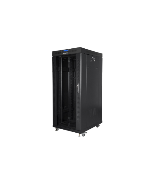 Lanberg Rack cabinet 19" free-standing 27U/800x1000 (flat pack) with glass door lCD V2, black | Lanberg