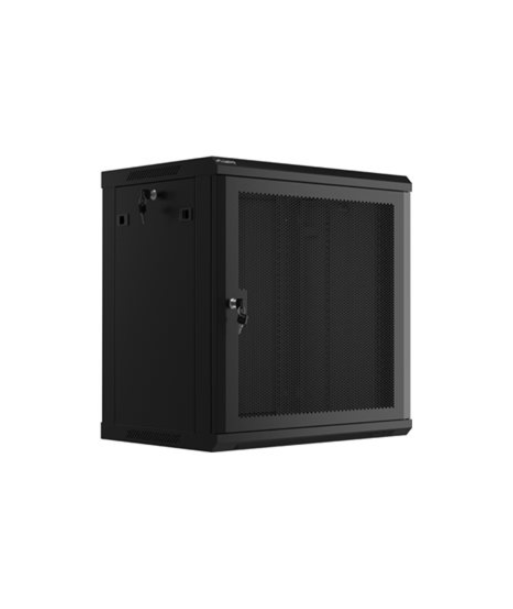 Lanberg Rack cabinet 19" wall-mount 12U/600x450 with perforated door (flat pack), black | Lanberg