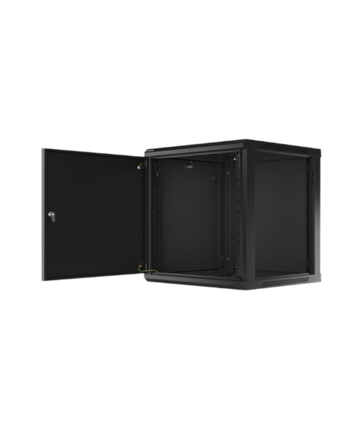 Lanberg Rack cabinet 19" wall-mount 12U/600x600 for self-assembly with metal door (flat pack), black | Lanberg Lanberg Rack cabinet 19" wall-mount 12U/600x600 for self-assembly with metal door (flat pack), black | Lanberg