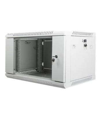 Lanberg Rack cabinet 19" wall-mount 6U/600x450 (flat pack) with glass door V2, grey | Lanberg