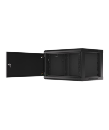 Lanberg Rack cabinet 19" wall-mount 6U/600x450 for self-assembly with metal door (flat pack), black | Lanberg