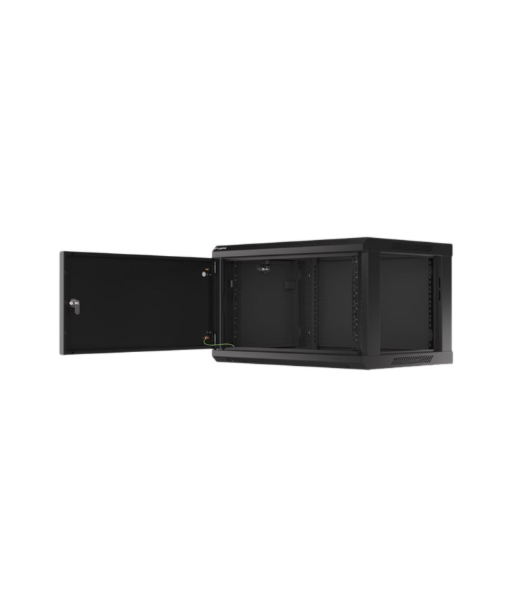 Lanberg Rack cabinet 19" wall-mount 6U/600x450 for self-assembly with metal door (flat pack), black | Lanberg