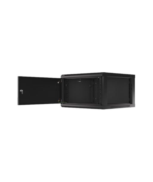 Lanberg Rack cabinet 19" wall-mount 6U/600x600 for self-assembly with metal door (flat pack), black | Lanberg