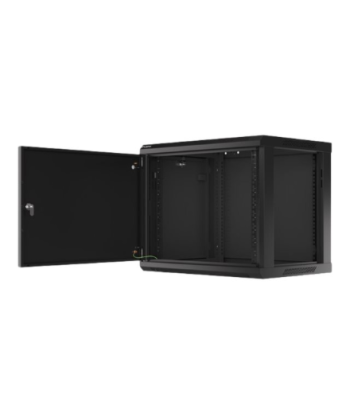Lanberg Rack cabinet 19" wall-mount 9U/600x450 for self-assembly with metal door (flat pack), black | Lanberg