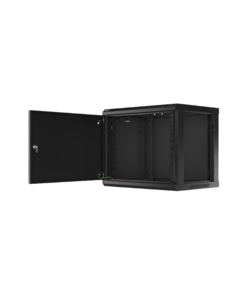 Lanberg Rack cabinet 19" wall-mount 9U/600x450 for self-assembly with metal door (flat pack), black | Lanberg