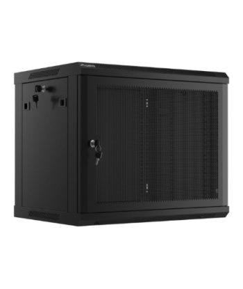 Lanberg Rack cabinet 19" wall-mount 9U/600x450 with perforated door (flat pack), black | Lanberg