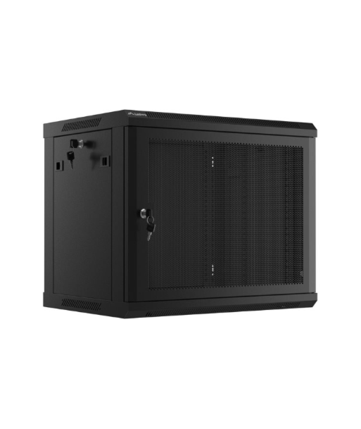 Lanberg Rack cabinet 19" wall-mount 9U/600x450 with perforated door (flat pack), black | Lanberg