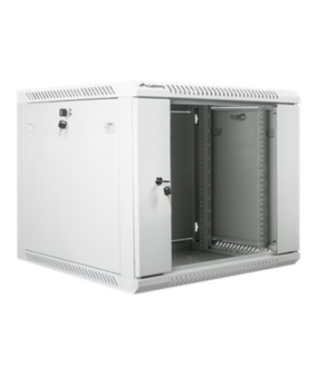 Lanberg Rack cabinet 19" wall-mount 9U/600x600 (flat pack) with glass door V2, grey | Lanberg