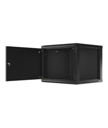 Lanberg Rack cabinet 19" wall-mount 9U/600x600 (flat pack) for self-assembly with metal door, black | Lanberg