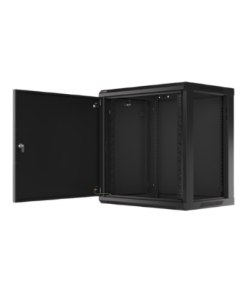 Lanberg Rack cabinet 19" wall-mount 12U/600x450 for self-assembly with metal door (flat pack), black | Lanberg