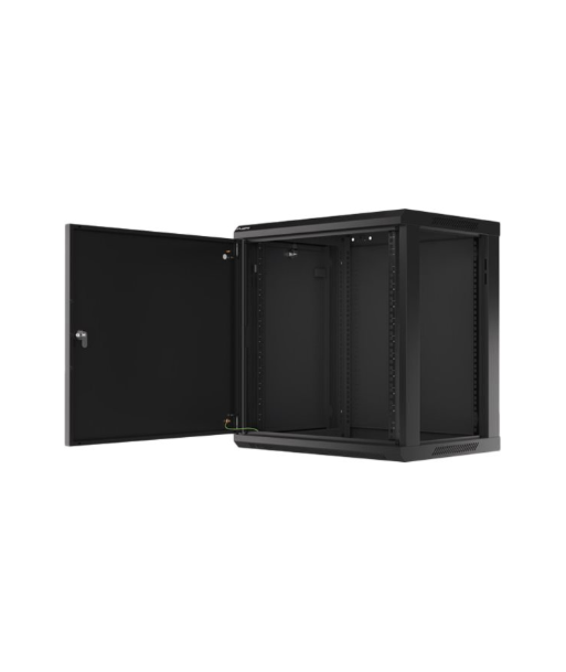 Lanberg Rack cabinet 19" wall-mount 12U/600x450 for self-assembly with metal door (flat pack), black | Lanberg