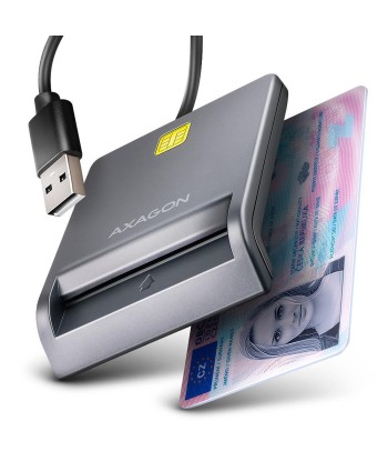 CARD READER FLAT SMARTCARD/ID/USB2.0 1.3M CRE-SM3T AXAGON