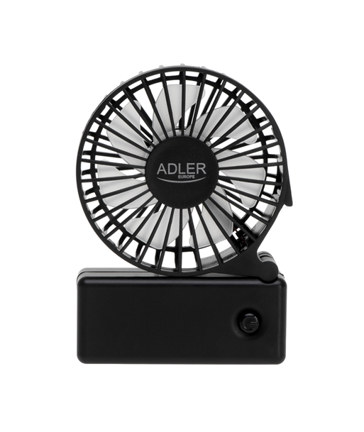 Adler Foldable mini fan, AD 7336, Desk fan, Black, Diameter 6.5 cm, Number of speeds 1 Adler Foldable mini fan, AD 7336, Desk fan, Black, Diameter 6.5 cm, Number of speeds 1
