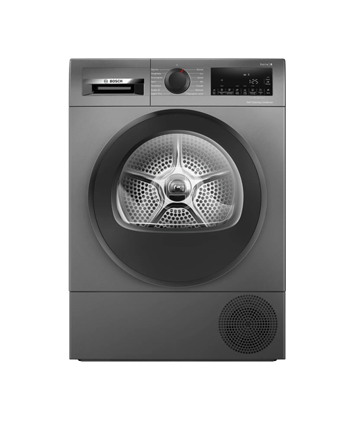 Kuivati Bosch with Heat Pump, WQG245DXSN, Energy efficiency class A+++, Front loading, 9 kg, Condensation, LCD, Depth 61.3 cm