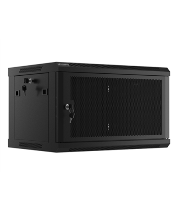 Lanberg Rack cabinet 19" wall-mount 6U/600x450 with perforated door (flat pack), black | Lanberg