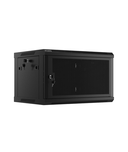Lanberg Rack cabinet 19" wall-mount 6U/600x450 with perforated door (flat pack), black | Lanberg