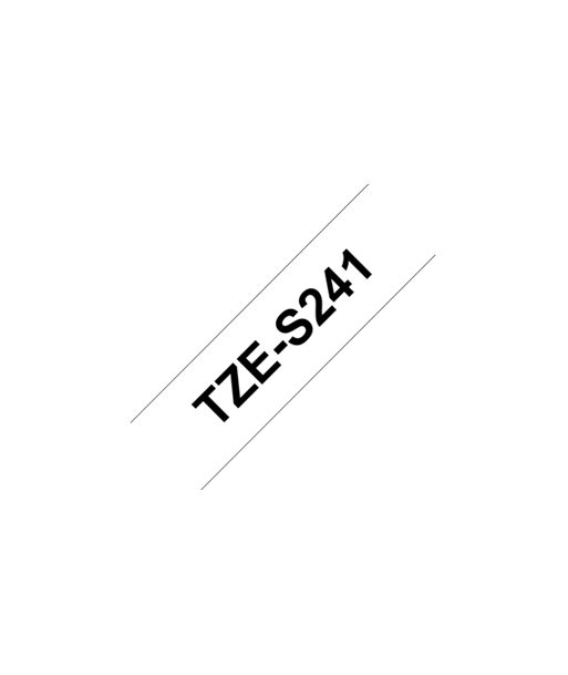 Kleepkirjalint Brother, TZe-S241 Strong Adhesive, Black on White, TZe, 8 m, 1.8 cm