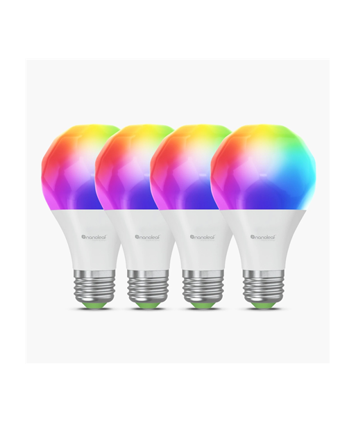 Nanoleaf Essentials Smart A60 Bulb E27 Matter WiFi 9W 900Lm RGBCW 2700-6500K, 4pcs pack, Nanoleaf Essentials Smart A60 Bulb