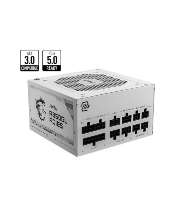 Toiteplokk MSI 850 Watts Efficiency 80 PLUS GOLD PFC Active MAGA850GLPCIE5WHITE