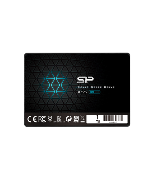 Silicon Power, A55, 1000 GB, Solid-state drive interface SATA, Read speed 560 MB/s, Write speed 530 MB/s