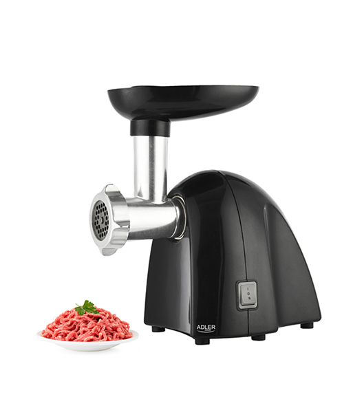 Adler, Meat mincer, AD 4811, Black, 600 W, Number of speeds 1, Throughput (kg/min) 1.8, 3 replaceable sieves: 3mm for grinding