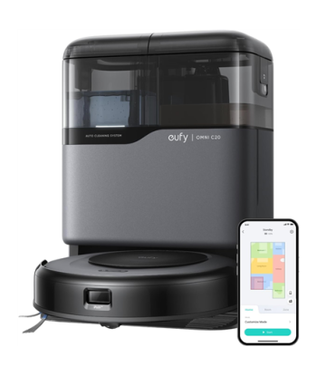 Робот-пылесос Anker Eufy, with All-in-One Station, Omni C20, Wet&Dry, 7000 Pa, Gray