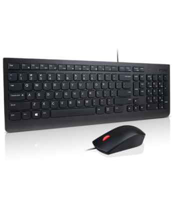 Klaviatuuri ja hiire komplekt Lenovo Essential, Gaming, Wired, Nordic, Black