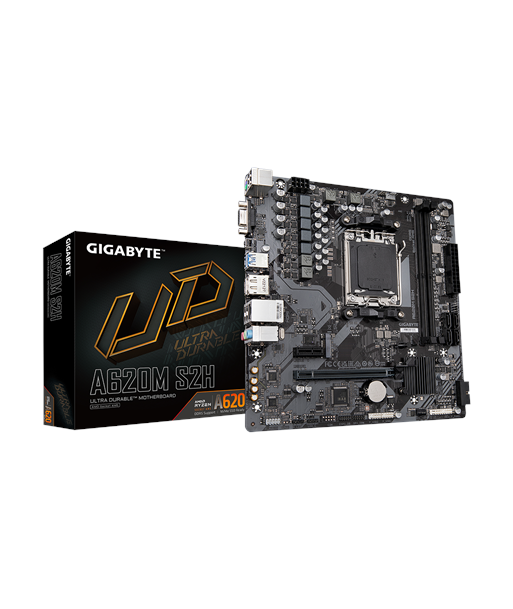 Gigabyte, A620M S2H 1.0 M/B, Processor family AMD, Processor socket AM5, DDR5 DIMM, Memory slots 2, Supported hard disk drive