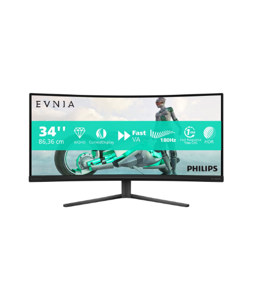 Philips 34M2C3500L/00, 34", VA, 21:9, 180 Hz, 1 ms, 3440 x 1440 pixels, 300 cd/m², HDMI ports quantity 2, Warranty 24 month(s)
