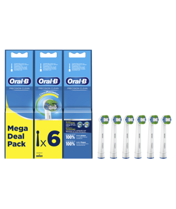 Hambaharja otsikud Oral-B Precision Clean, Heads, For adults, Number of brush heads included 6, White
