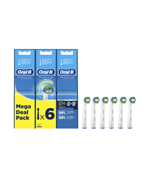 Hambaharja otsikud Oral-B Precision Clean, Heads, For adults, Number of brush heads included 6, White