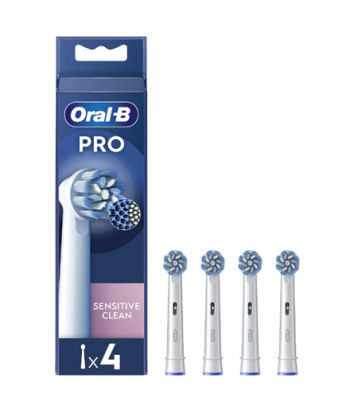 Hambaharja otsikud Oral-B, EB60X-4 Sensitive Clean Pro, Heads, For adults, Number of brush heads included 4, White
