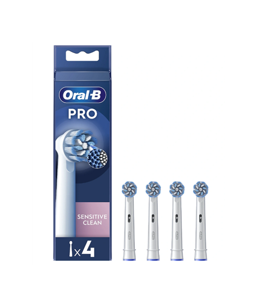 Oral-B, EB60X-4 Sensitive Clean Pro, Heads, For adults, Number of brush heads included 4, White