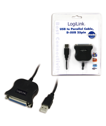 Logilink, USB 2.0 adapter to Paralel (LPT) DB25, 1,8m, USB-A to LPT USB A male, DB25