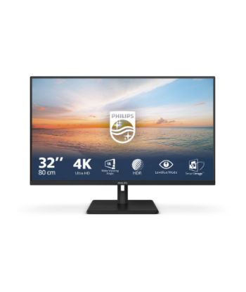 Philips 32E1N1800LA/00, 31.5", VA, 16:9, 60 Hz, 4 ms, 3840 x 2160 pixels, 300 cd/m², HDMI ports quantity 2