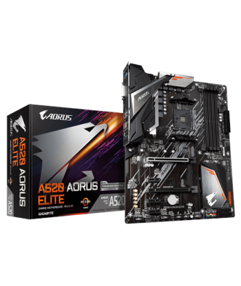 Gigabyte, A520 AORUS ELITE 1.0, Processor family AMD, Processor socket AM4, DDR4 DIMM, Memory slots 4, Number of SATA