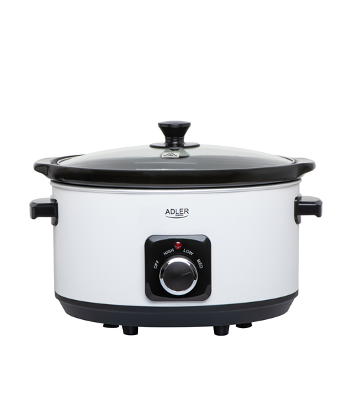 Adler, Slow Cooker, AD 6413w, 290 W, 5.8 L, Number of programs 3, White Adler, Slow Cooker, AD 6413w, 290 W, 5.8 L, Number of programs 3, White