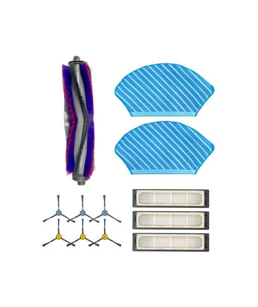 Midea Spare Parts Kit: Side Brush×6pcs, Main Brush×1pc, HEPA Filter×3pcs, Mopping Cloth×2pcs for M7 | Midea