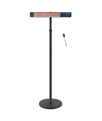 TunaBone Electric Standing Patio Heater, Single carbon golden tube, Black