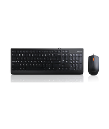 Klaviatuur Lenovo, USB Combo & Mouse, 300, Black, and Mouse Combo, English, 1.8 m, Black, Wired Via USB