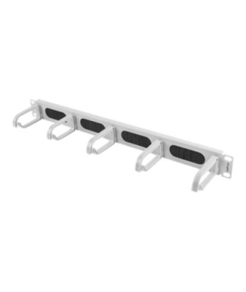 Lanberg 19" Cable Management Brush Panel 5 Rings Type B 1U | AK-1203-S | Grey