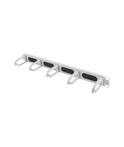 Lanberg 19" Cable Management Brush Panel 5 Rings Type B 1U | AK-1203-S | Grey