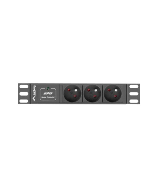 Lanberg Power Distribution Unit (PDU) 10" 1U 16A 2m 3x French Outlets | PDU-03E-0200-BK