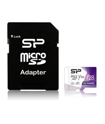 Silicon Power, Superior Pro, 128 GB, micro SDXC, Flash memory class 10, with Adapter