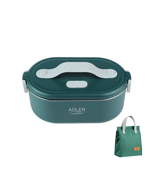 Adler, Electric lunch box with thermal bag, AD 4522, 0.8 L, Plastic/Stainless steel, Green, Lid included Adler, Electric lunch box with thermal bag, AD 4522, 0.8 L, Plastic/Stainless steel, Green, Lid included